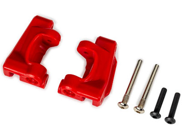 Traxxas Caster blocks (c-hubs), extreme heavy duty, red (for use with #9180 and 9181) / TRA9136-RED