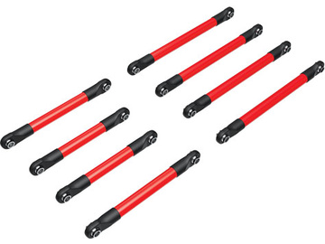 Traxxas Suspension link set, 6061-T6 aluminum (red-anodized) / TRA9749-RED