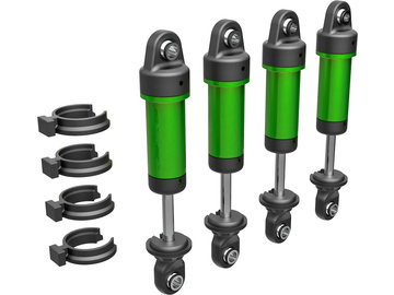 Traxxas Shocks, GTM, aluminum (green-anodized) (fully assembled w/o springs) (4) / TRA9764-GRN