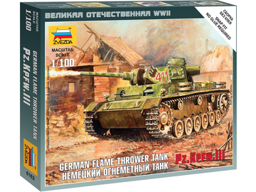 Zvezda Snap Kit - Panzer III with Flamethrower (1:100) / ZV-6162