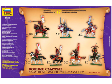 Zvezda figurky Samurai Warriors-Cavalry XVI-XVII A. D. (1:72) / ZV-8025