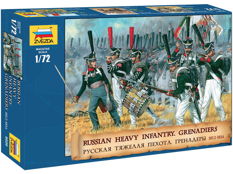 Zvezda figurky Russian Heavy Infantry Grenadiers 1812-1815 (1:72 