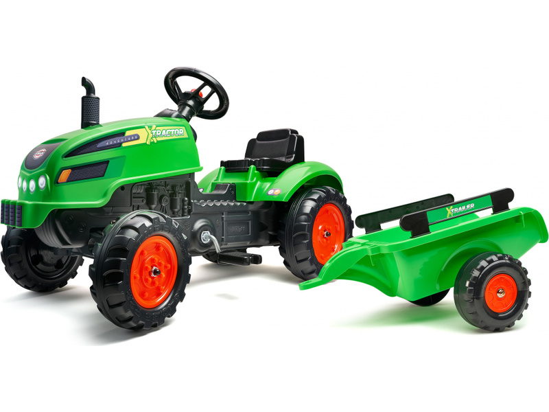 FALK - Šliapací traktor X-Tractor s vlečkou zelený FA-2048AB