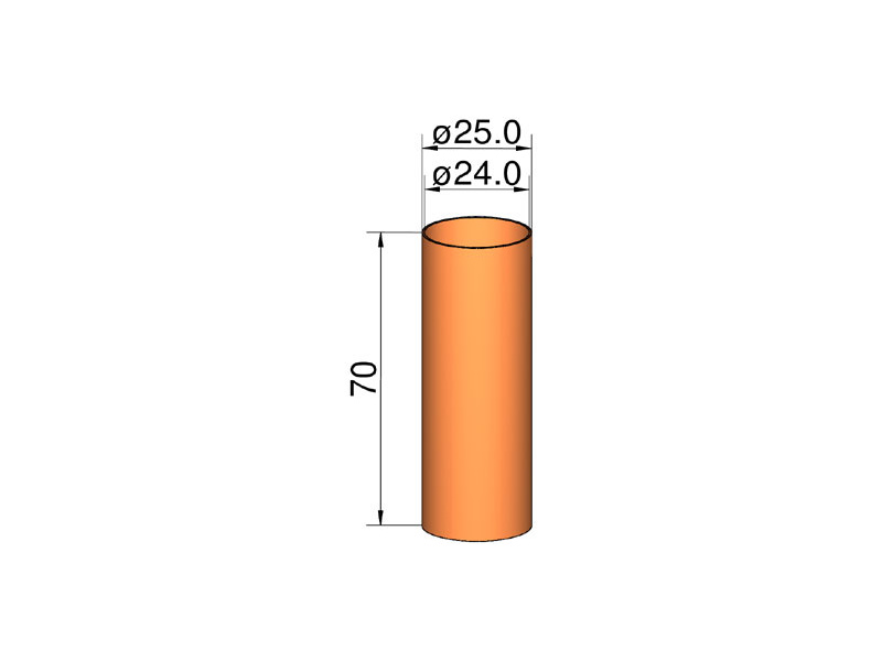 Klíma Spojka 26mm trubiek pr. 24x70mm KL-202407000