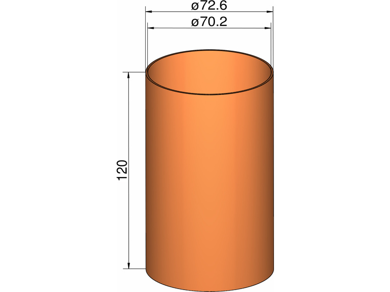 Klíma spojka 75mm trubiek pr. 72.6x120mm KL-207312000