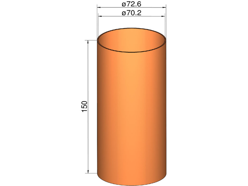 Klíma spojka 75mm trubiek pr. 72x150mm KL-207315000