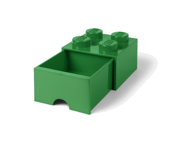 LEGO úložný box so šuplíkom 250x250x180mm - tmavo zelený LEGO40051734