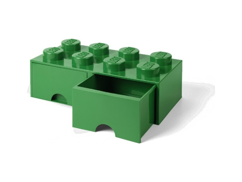 LEGO úložný box so šuplíkmi 250x500x180mm - tmavo zelený LEGO40061734