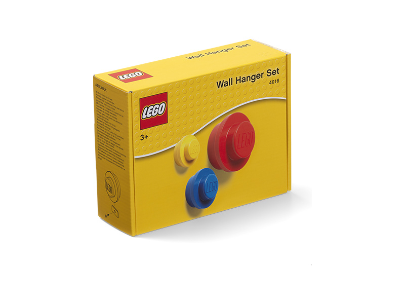 LEGO vešiak na stenu (3 ks) - žltá, modrá, červená LEGO40161732