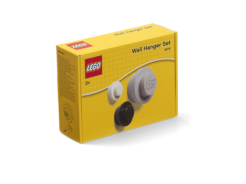 LEGO vešiak na stenu (3 ks) - biela, čierna, šedá LEGO40161733