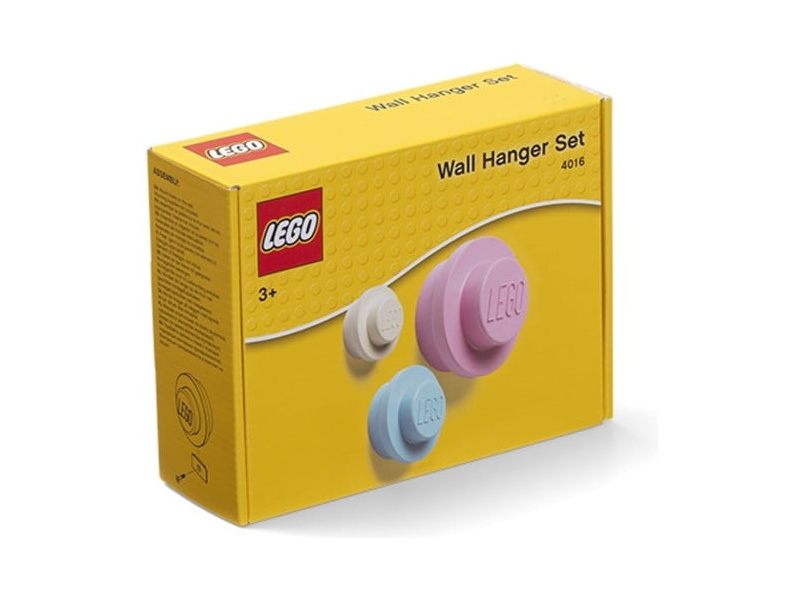 LEGO vešiak na stenu (3 ks) - biela, svetlo modrá, ružová LEGO40161736