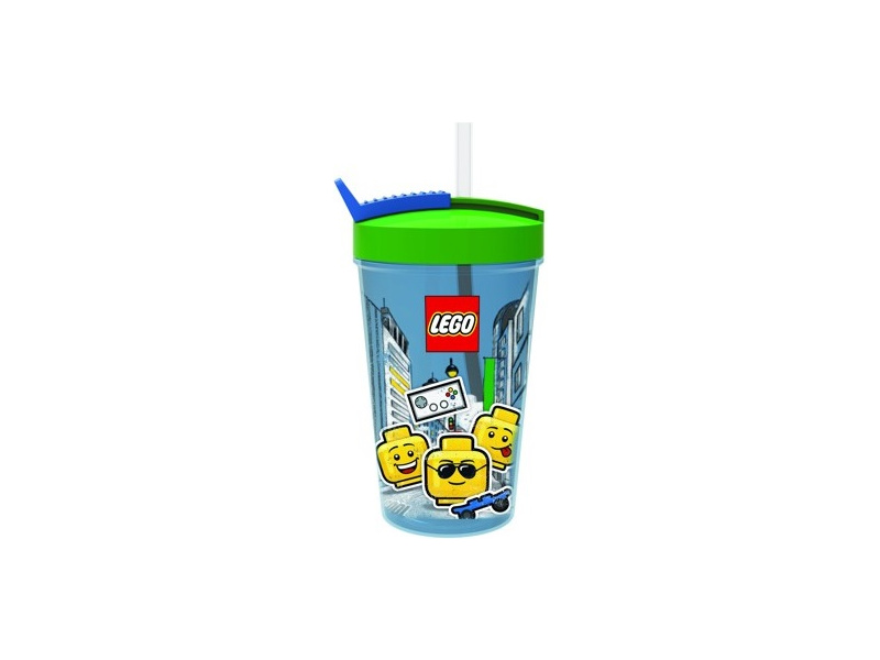 LEGO fľaša so slamkou 0.5L - Iconic Boy modrá LEGO40441724