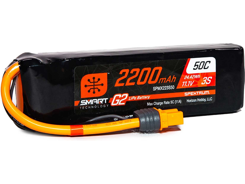 Spektrum Smart G2 LiPo 11.1V 2200mAh 50C IC3 SPMX223S50